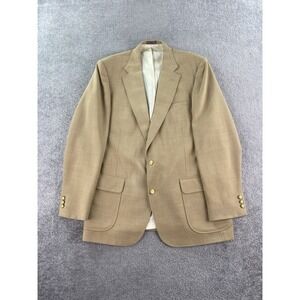 Stafford Blazer 46 XT Beige Wool Gold Buttons University Logo Premium Sport Coat